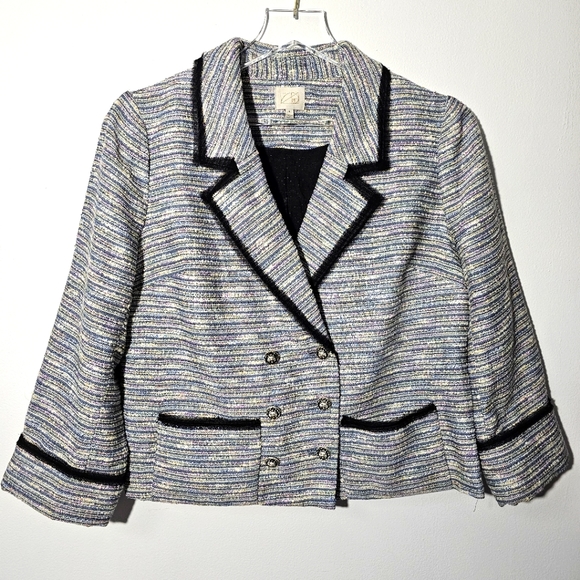Anthropologie Coquille Jacket Tweed Woven Size 6 Blazer with funky buttons - Picture 1 of 14